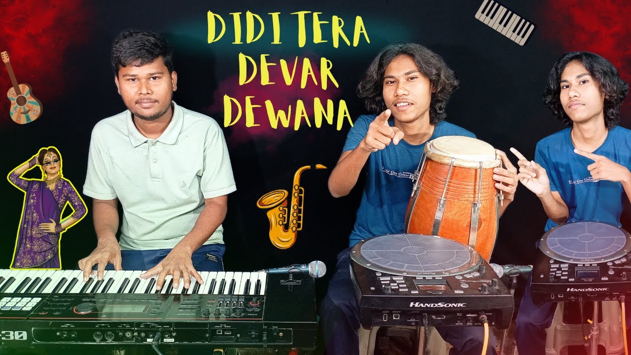 Didi Tera Devar Deewana दीदी तेरा देवर दिवाना INSTRUMENTAL LIVE Play HD AUDIO Dholak keyboard