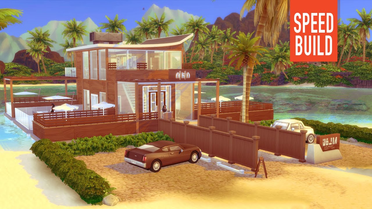 Luxury Beach Restaurant Speed Build - No CC - The Sims 4