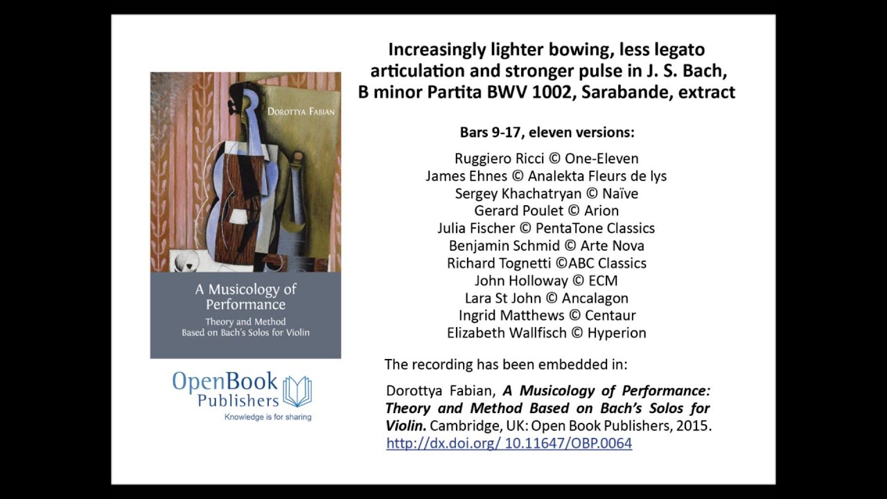 J. S. Bach, B minor Partita BWV 1002, Sarabande, extract