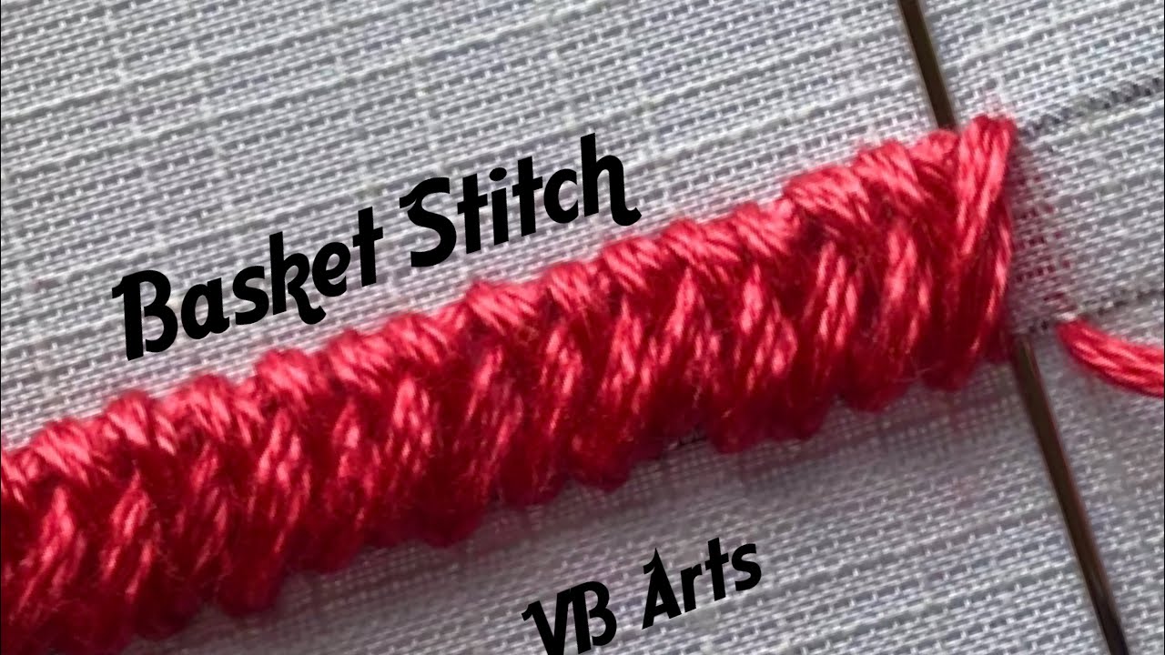 Basket Stitch | Hand Embroidery Stitches | Poongodi’s Channel | vb arts