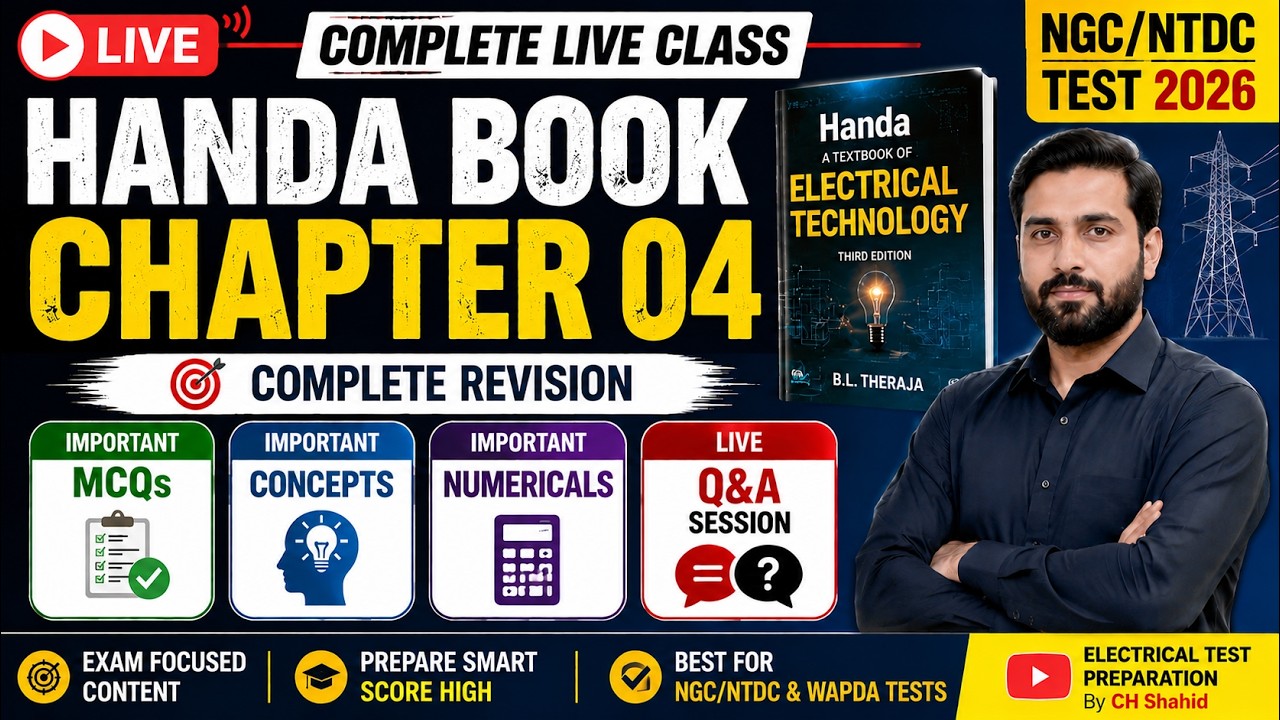 Handa Book Chapter 4 Complete Live Class | Important MCQs, Numerical + Q&A | NGC/NTDC Test 2026