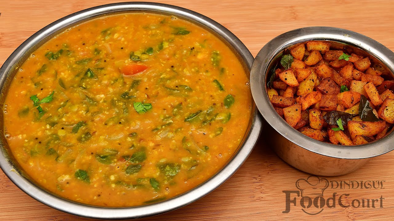 Delicious Sambar Recipe/ Crispy Potato Fry/ Drumstick Leaves Sambar with Potato Fry