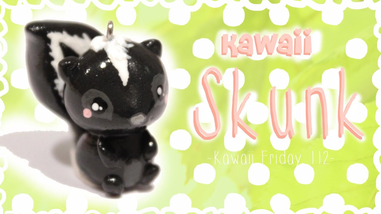 ◕‿◕ Skunk! Kawaii Friday 112 - Tutorial in Polymer clay!