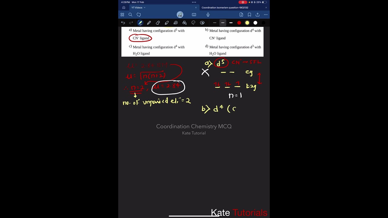 Coordination Chemistry | Theories of Coordination Compounds | CFT ~ Crystal Field | NEET JEE MCQs