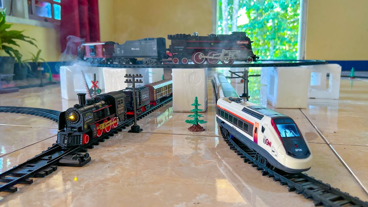 ASMR Classical Steam Train - Asia's Bullet Train vs. Double Steam Locomotives - DS World Miniature