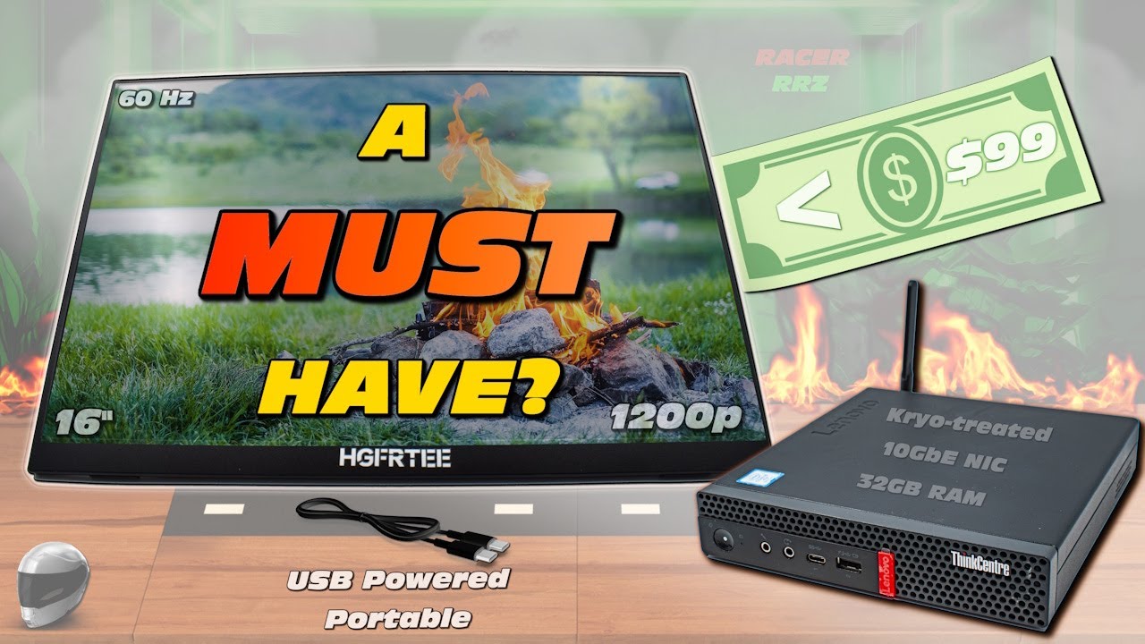 $100 Monitor + M920Q: My BEST BUY of the Year. Portable, Touch-Screen, USB-C, FHD 1080p+ (#RACERRRZ)