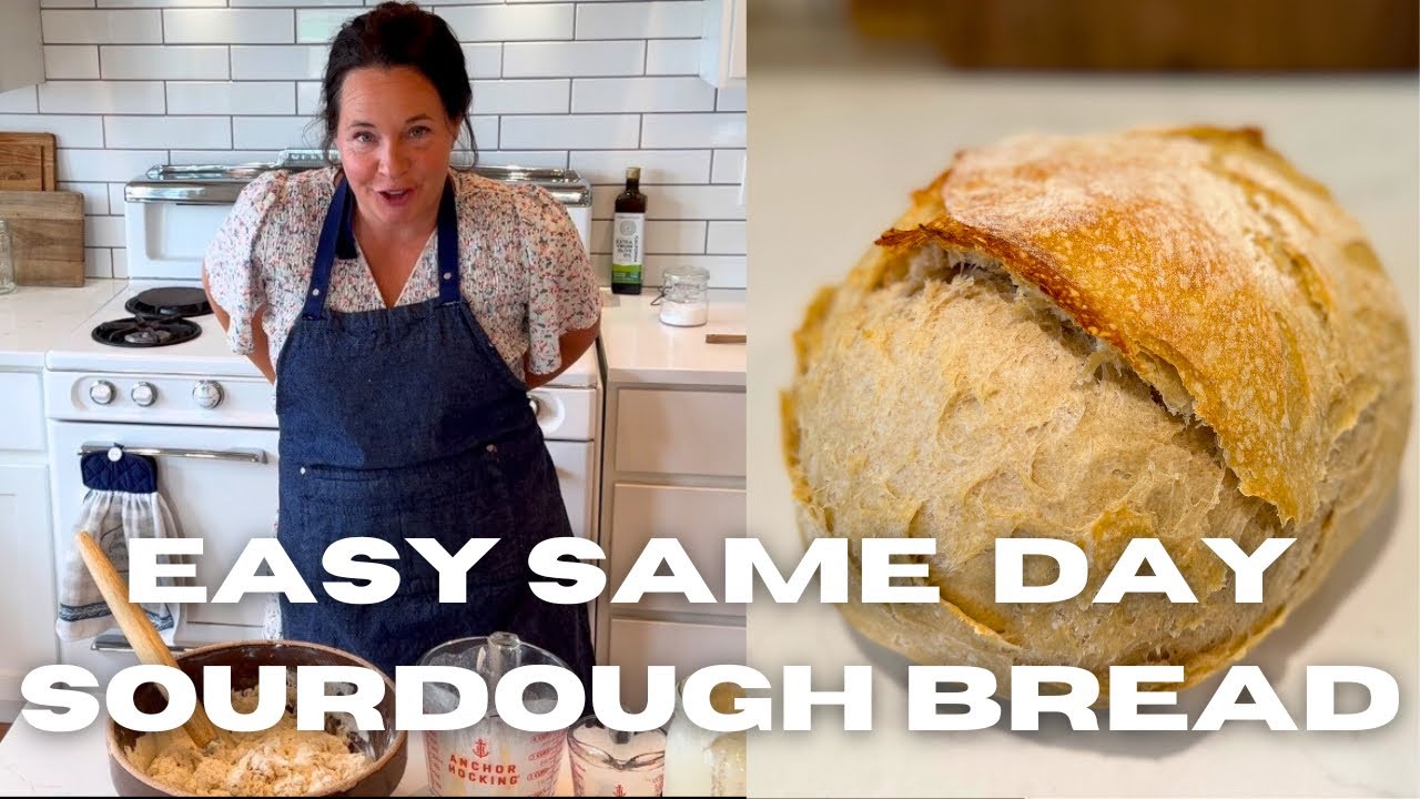 Same Day Sourdough Bread from starter to serving!