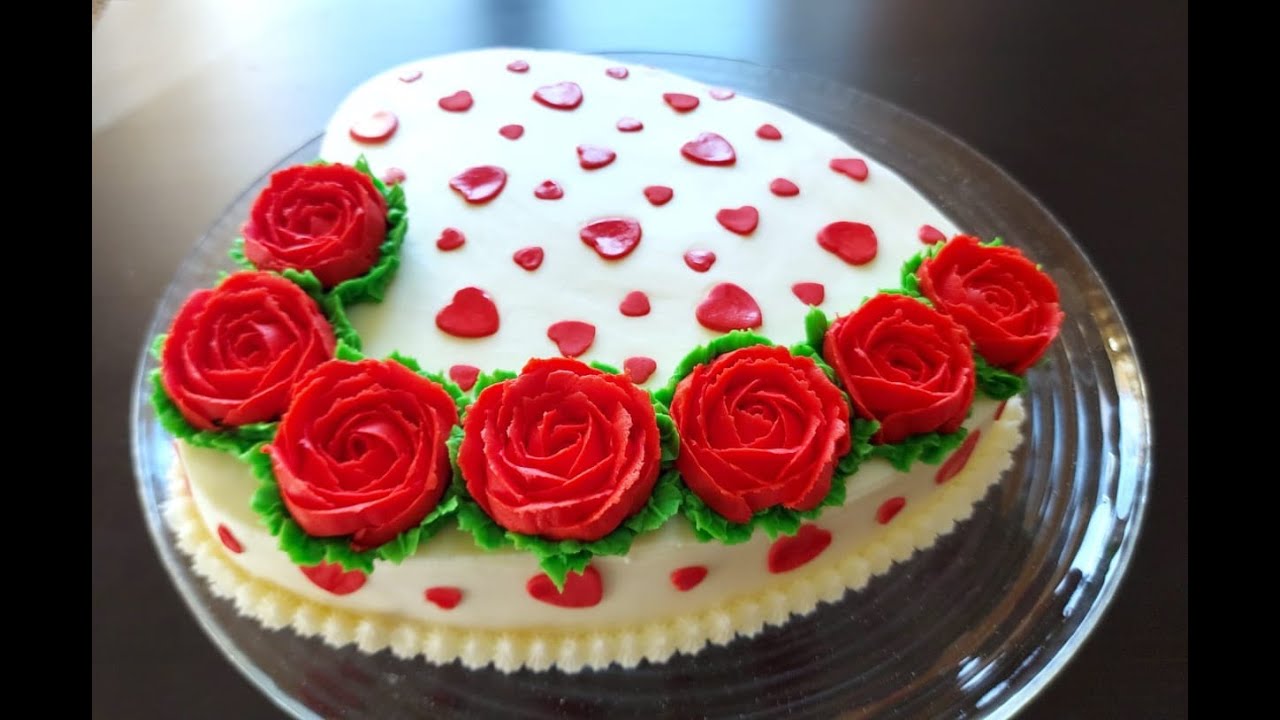 Ribbon cake covered and decorated with butter icing (සරල පහසු බටර් අයිසින් කේක් නිර්මාණයක් )