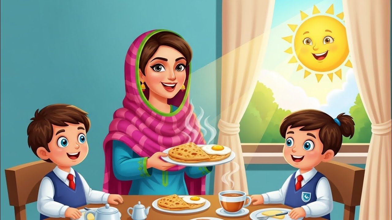 امی کا ناشتہ | Desi Kids Rhyme | Urdu Nursery Song#kidslearning #nurseryrhymes 