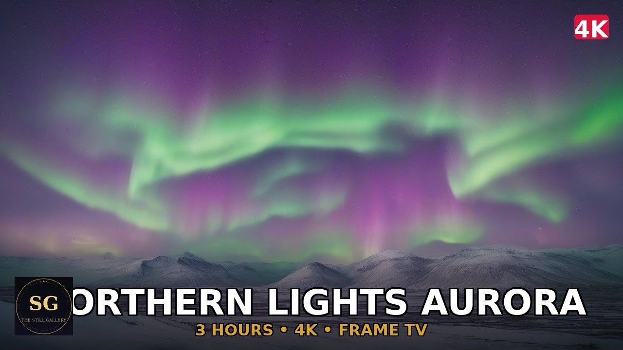 Northern Lights Aurora - Iceland 4K | 3 Hour Frame TV Screensaver