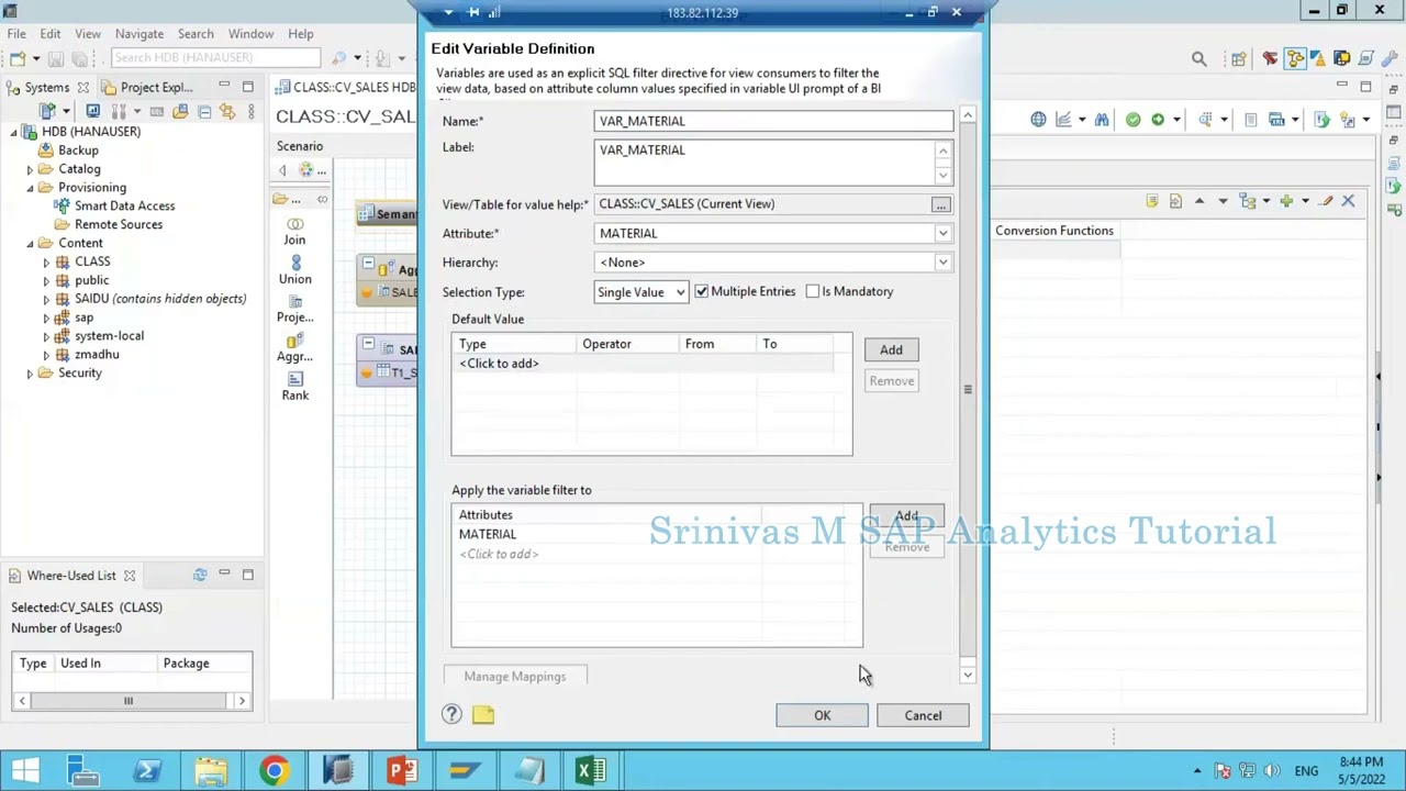 18  Variables & Input Parameters in Native HANA Modelling
