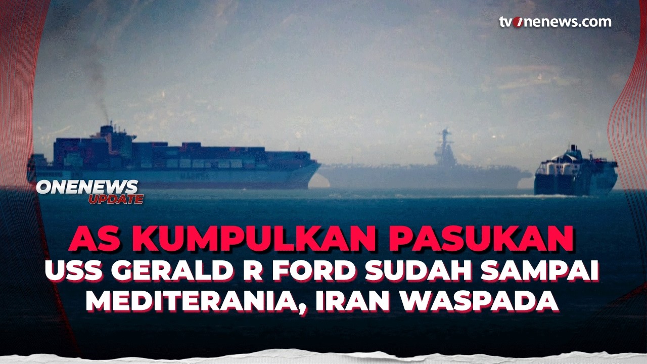 Waduh! Kapal Induk Terbesar AS Sudah Sampai Mediterania, Begini Penampakannya | OneNews Update