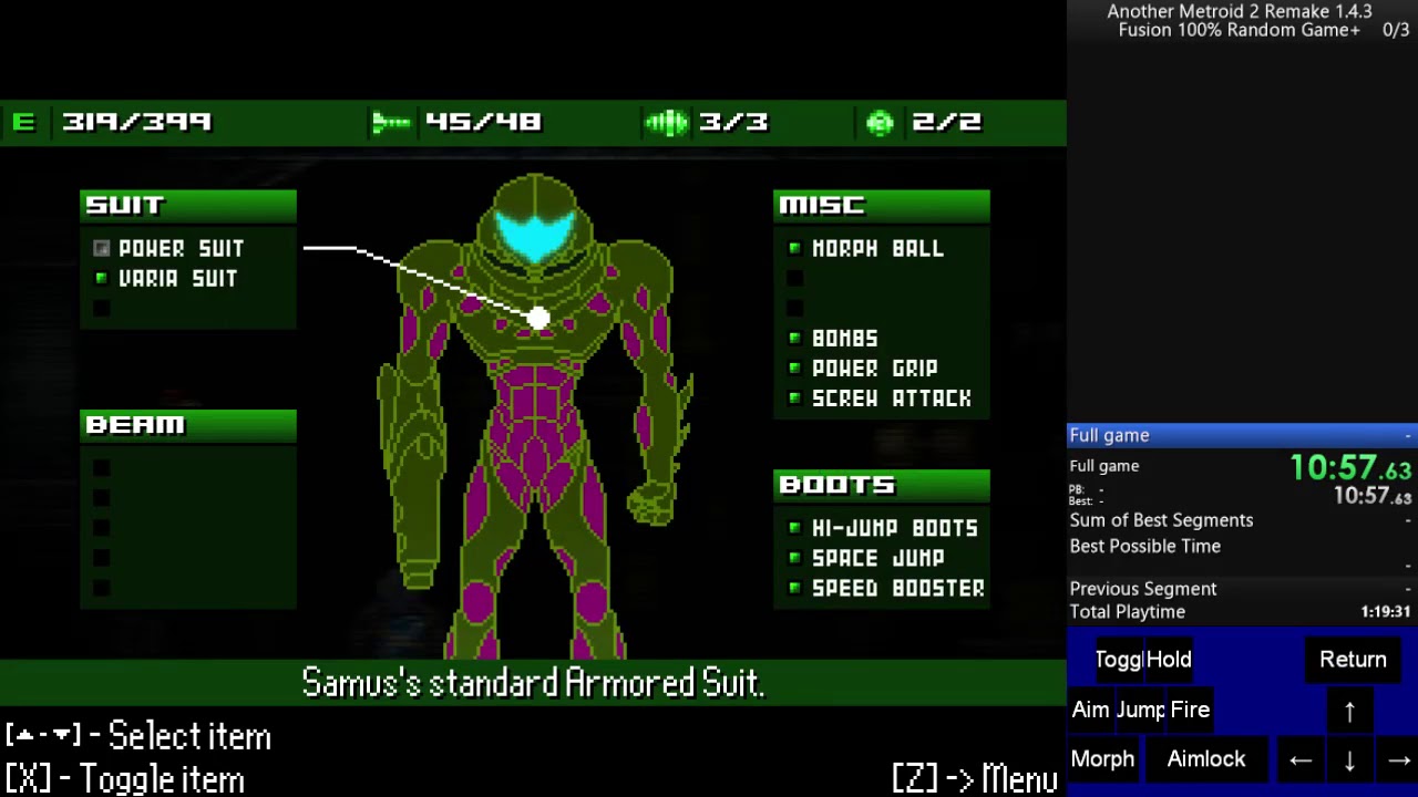 AM2R 1.4.3 100% - Fusion Random+ [Set seed] in 1:21:57