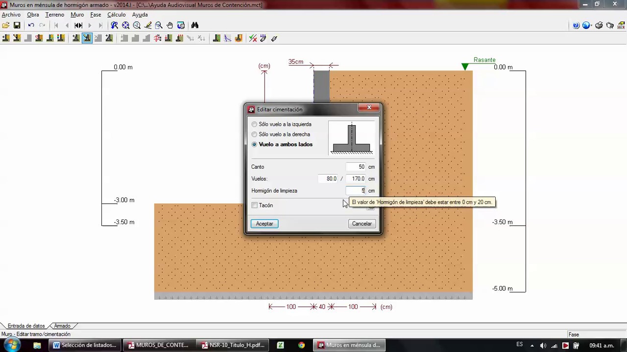 Tutorial Audiovisual de Diseño de Estructuras de Contención Mediante El Software CYPE