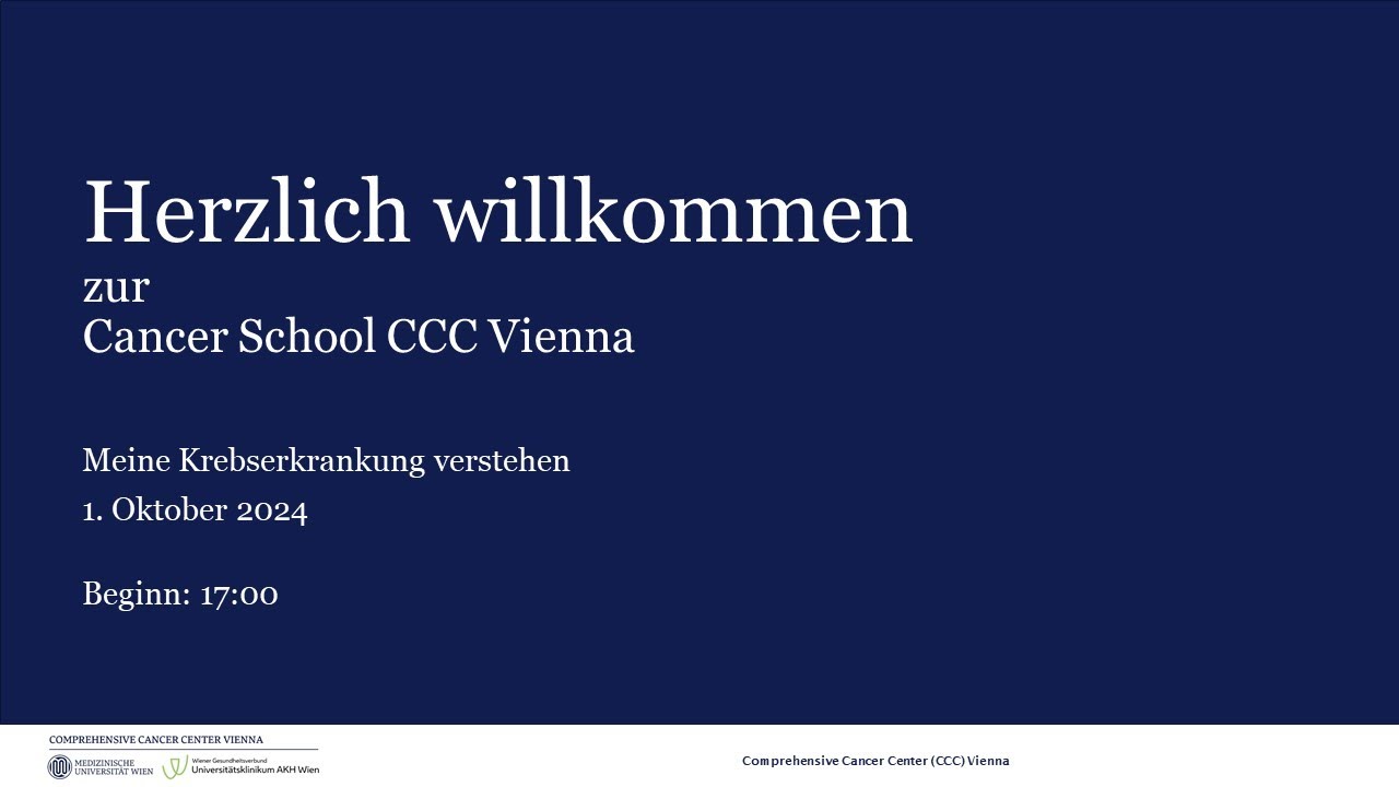 Cancer School CCC Vienna: Meine Krebserkrankung verstehen