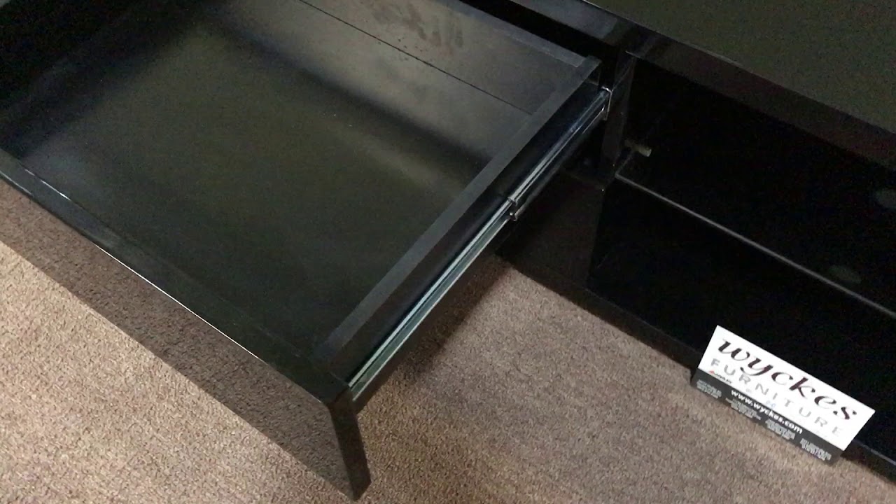 5530 Black Modern Gloss Finish TV Stand Wyckes