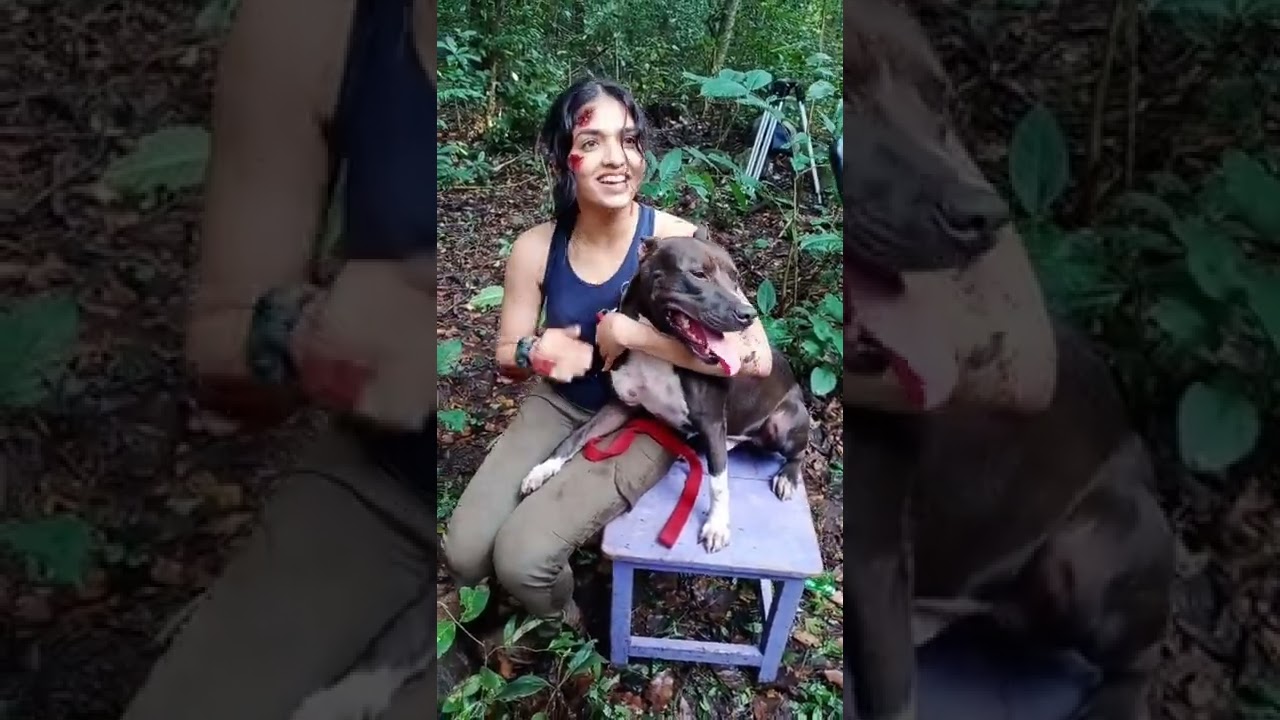 Rambo Pitbull Fun With Actress Sunaina. Trip shooting spot. Talakona Forest.