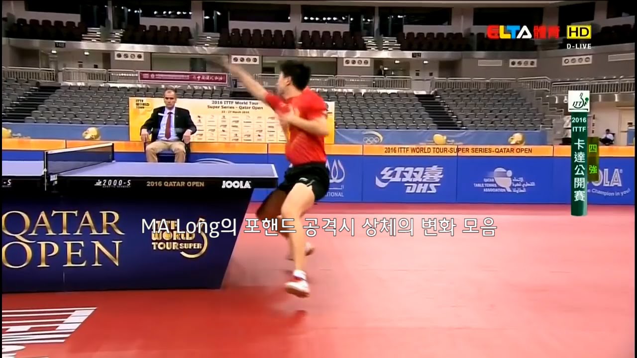 MA Long의 포핸드 공격시 상체의 변화 모음