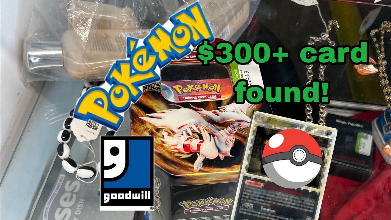 Finding a $300+ pokemon card at Goodwill! Pokemon tcg hunting! Pokemon mystery tin opening!