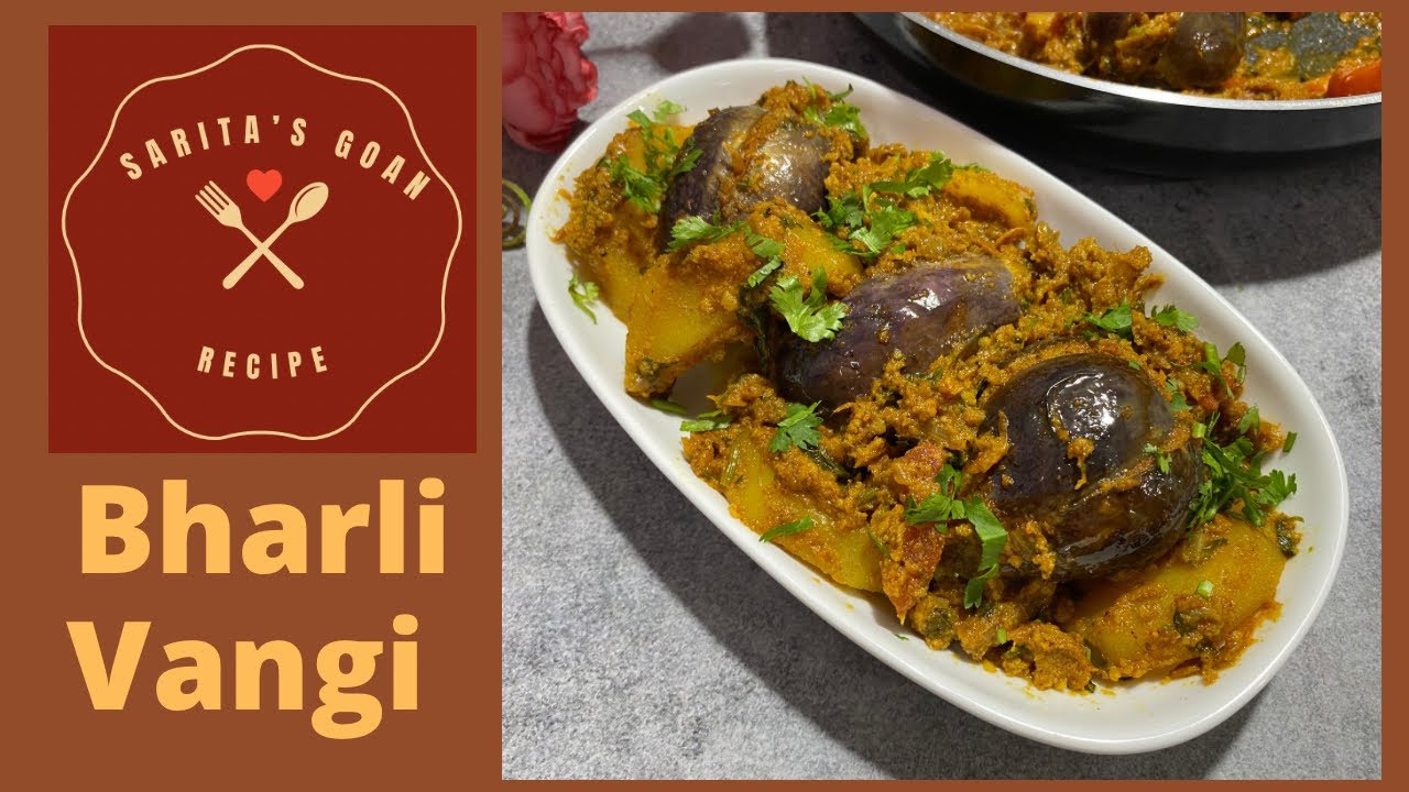 Goan Bharli Vangi with Dry Shrimp | Stuffed Brinjal Recipe in Konkani | Sarita’s Goan Recipes