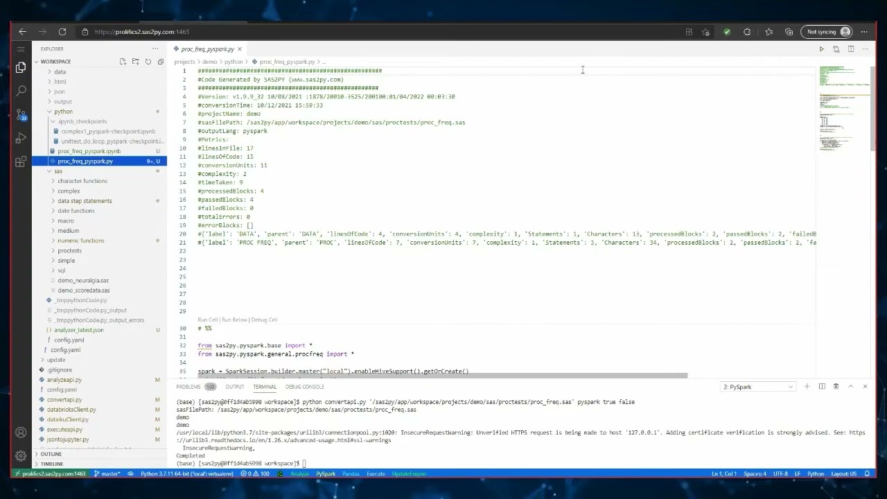 SAS to PySpark migration steps
