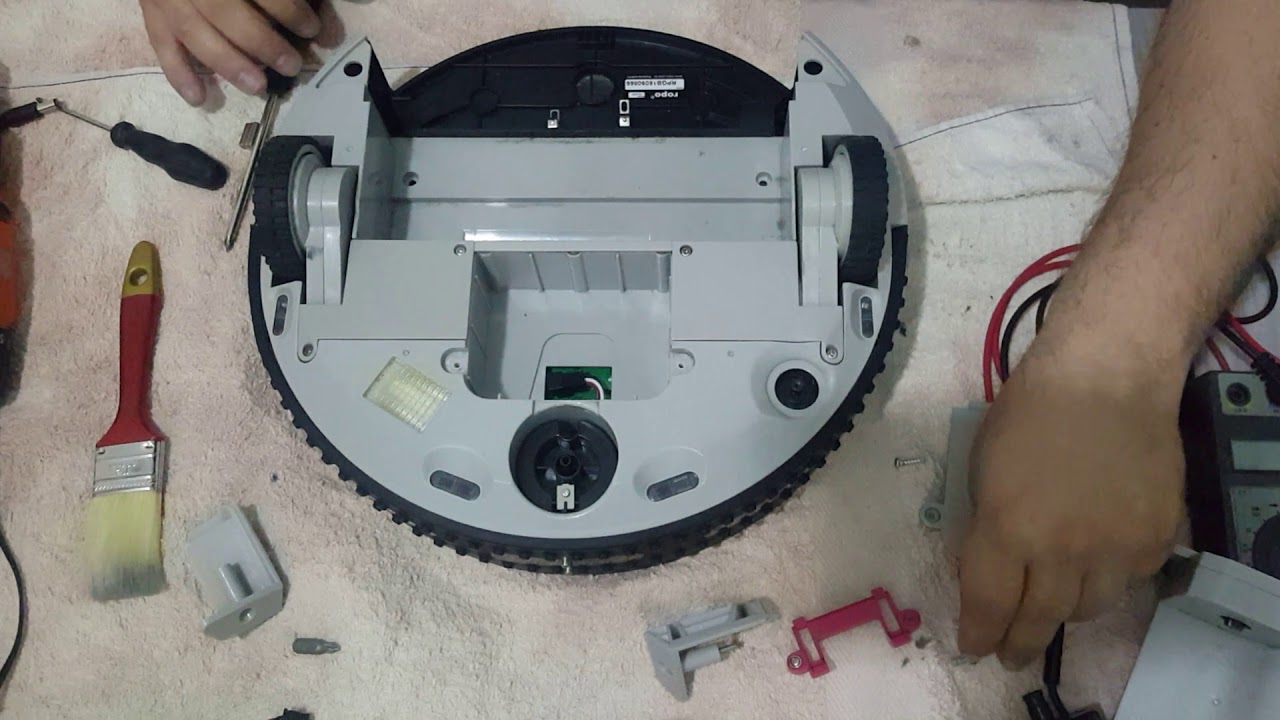 Desmontagem robô aspirador ROPO GLASS problema defeito resolvido