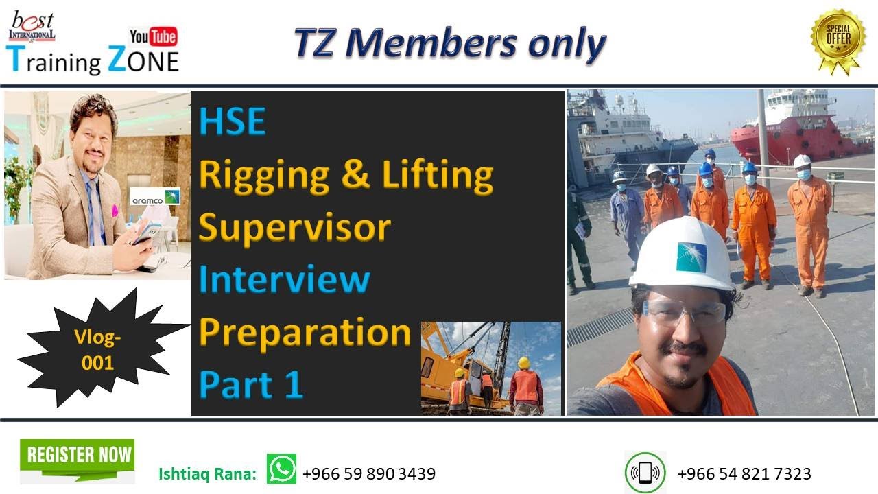Saudi Aramco HSE Rigging & Lifting Supervisor Interview Preparation- Marine Industry (Part 1)