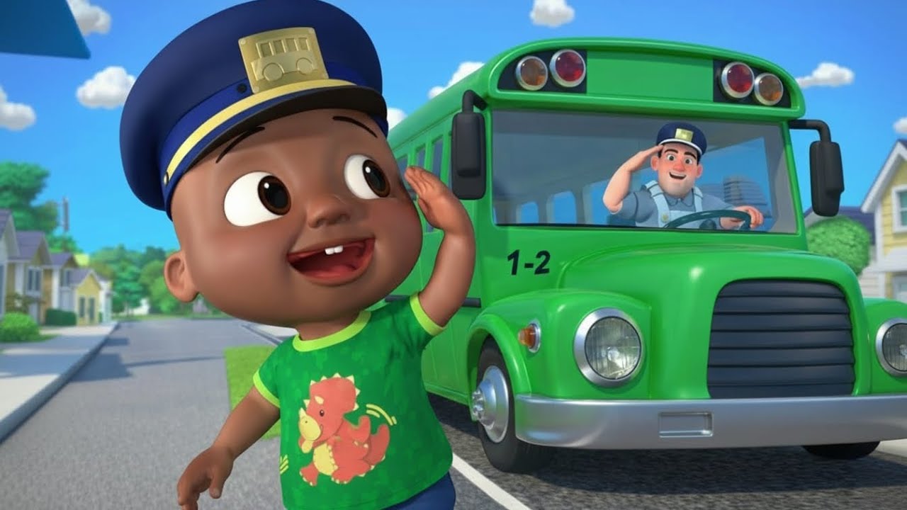 Wheels on the Bus Go Round and Round | 3D Kids Rhymes & Nursery Songs | 2 Minute Loop