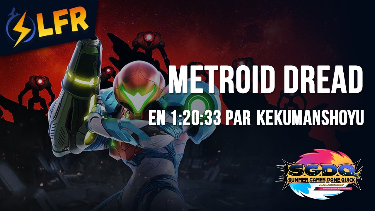 Metroid Dread en 1:20:33 (Any% NMG Normal) et en 10:59 (Boss Rush%) [SGDQ2022]