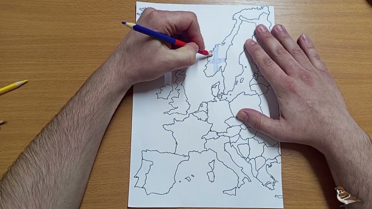 Контурная карта Флаги Страны Европа