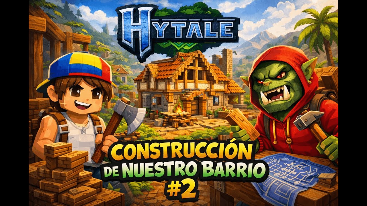 barrio antioquia Hytale :  recoleccion y construccion de nuestro barrio #2