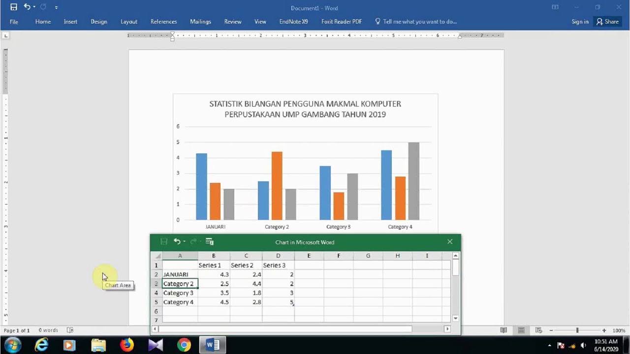 UMPLib-Cara Memasukkan Graf Bar Dalam Microsoft Word
