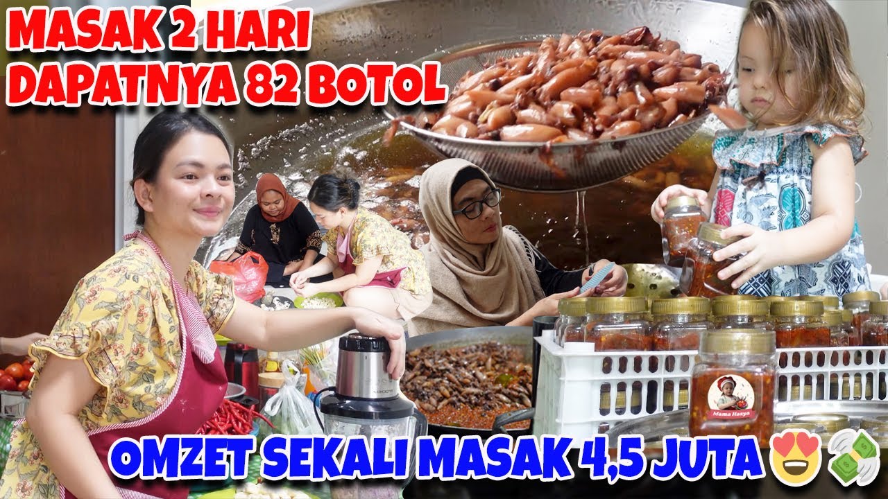 LARIS MANIS!! MASAK SAMBEL CUMI 100 BOTOL MAMA HASYA!OMZET 4 JUTAAN SEKALI MASAK