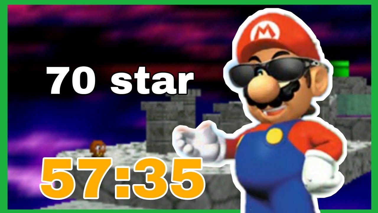 Super Mario 64 70 - star speedrun on android (57:35) [ FWR ]