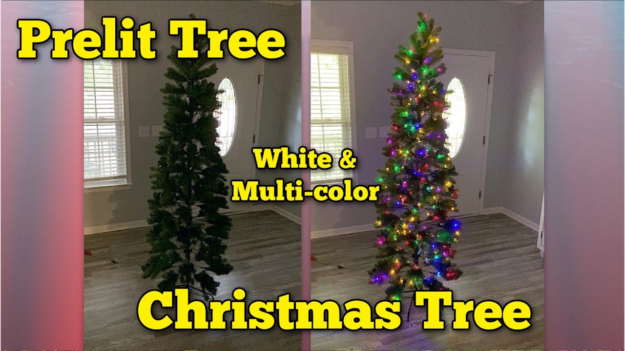 Prelit Christmas Tree ~ Multi-Color & White ~ Looks Real, Easy Setup