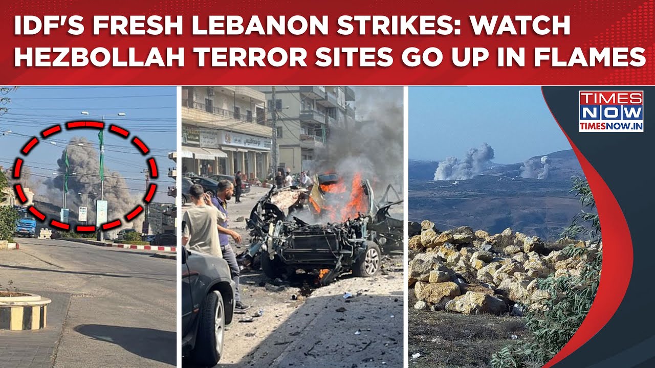On Cam- Hezbollah Sites Up In Flames After IDF's New Airstrikes On Lebanon On 1st Deal Anniversary