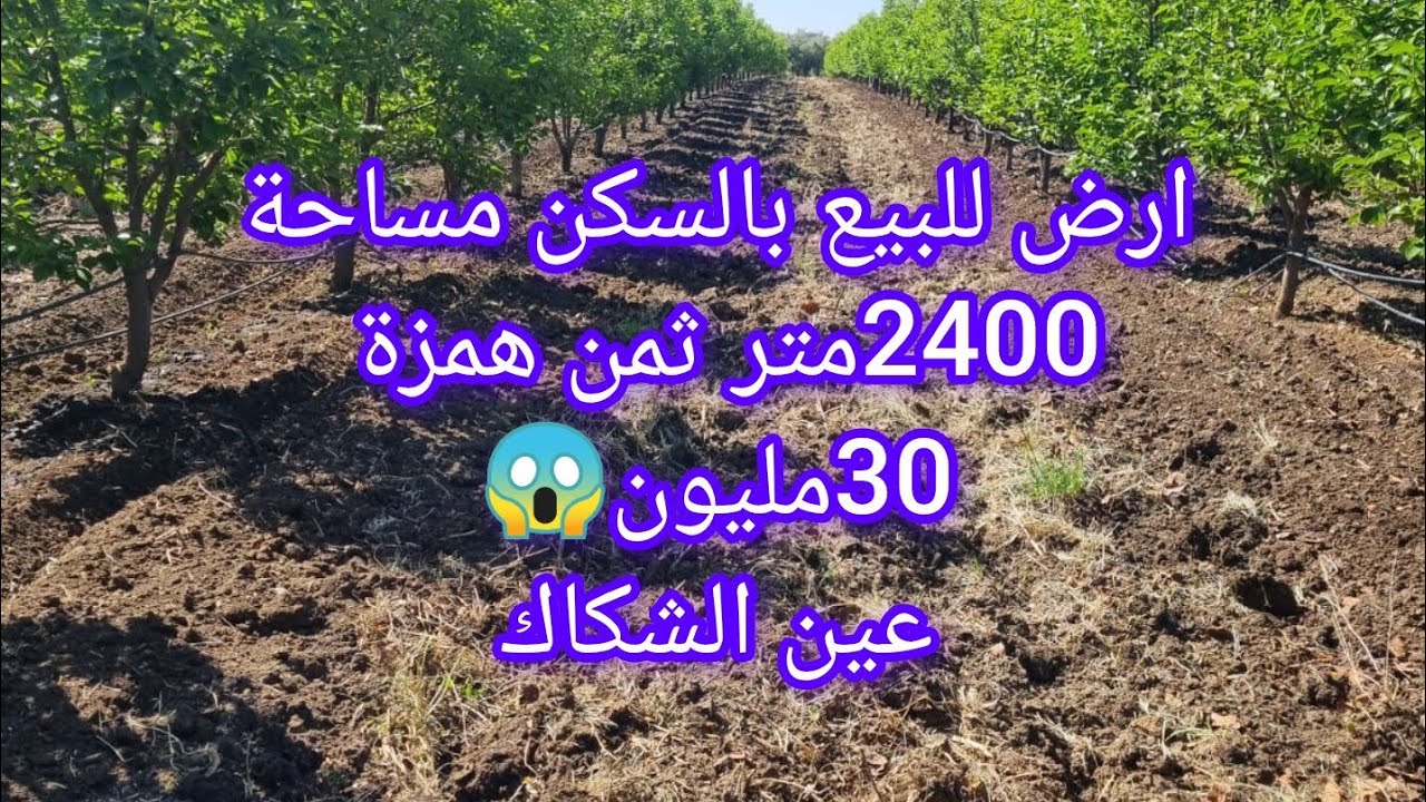 ارض مساحة 2400 بالسكن ديالها عرشية عين الشكاك نواحي فاس ثمن 30مليون0631303612