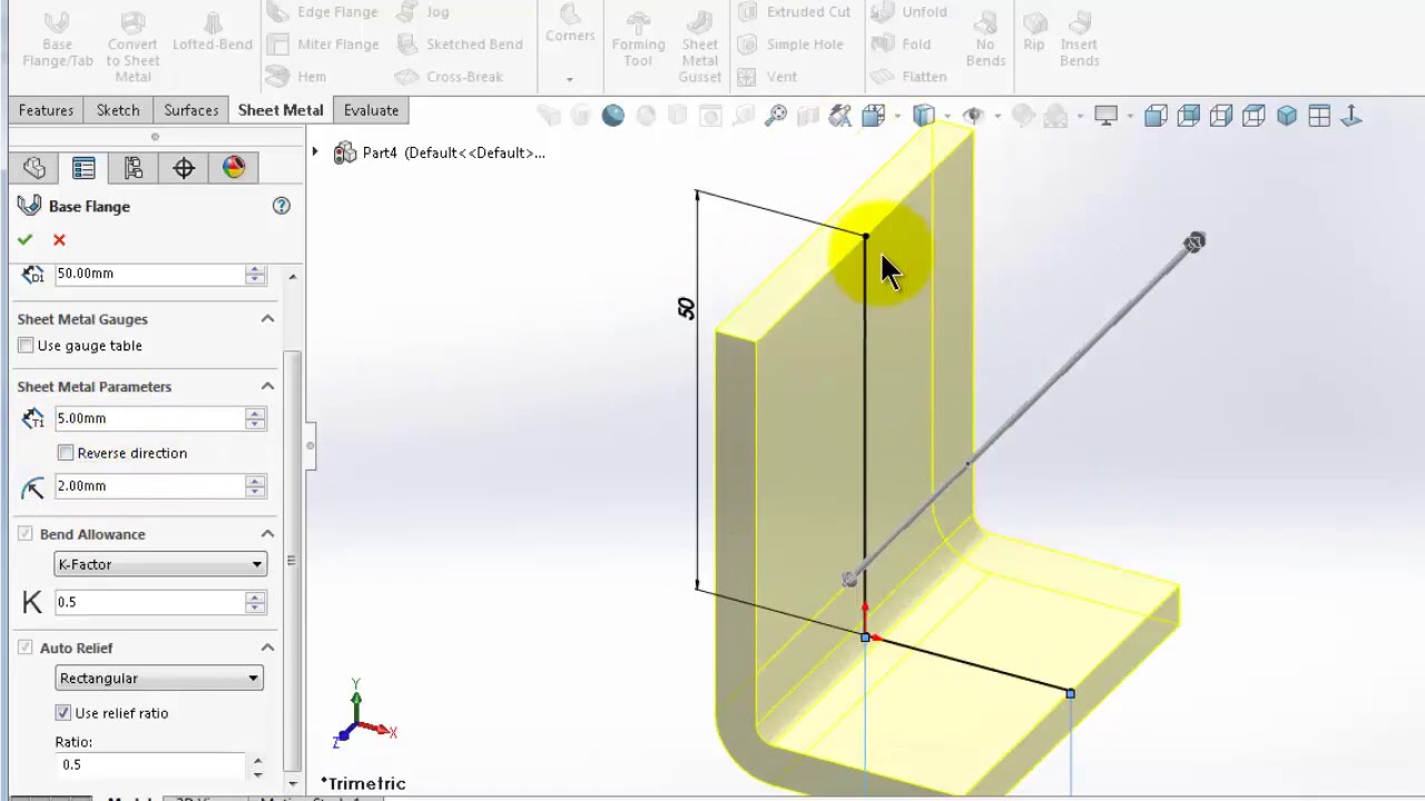 147 SolidWorks Sheet Metal tutorial  Sheet design approaches, Base Flange, Tree, HD