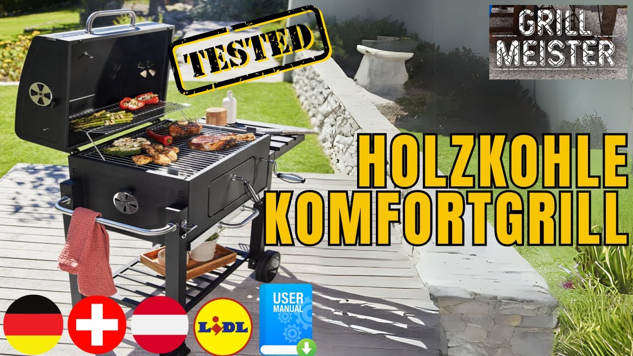 HOLZKOHLE-KOMFORTGRILL GRILLMEISTER KANSAS DEUTSCHLAND DEUTSCH  SWITZERLAND  AUSTRIA LIDL