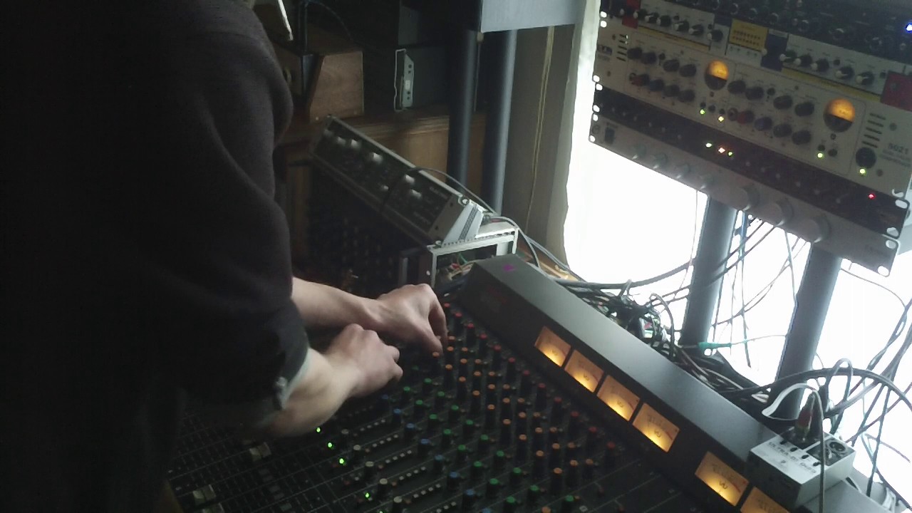 New track under construction, live mix in the studio.