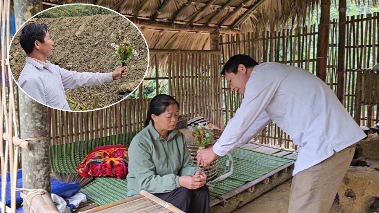Mr. Ha helped make a bouquet of flowers to give to his wife, which made her very happy