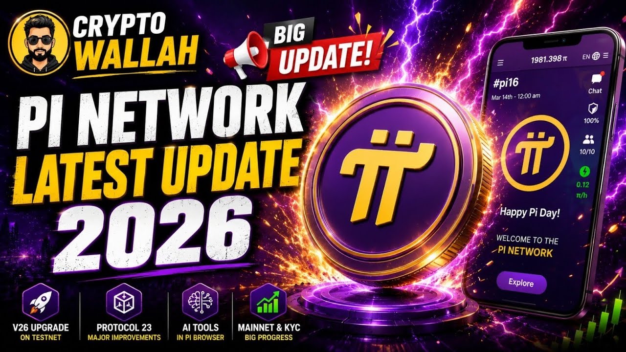 🔥 Pi Network Latest Update 2026 | V26 Upgrade, Protocol 23 & AI Features Explained 🚀@Cryptowalaah 