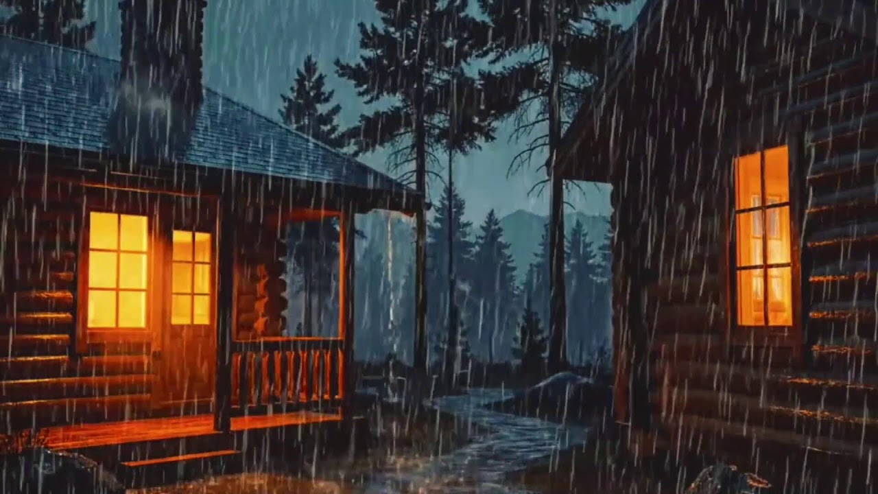 Cozy House at Night | Heavy Rain & Soft Thunder Sounds for Deep Sleep | HEAVY RAIN | RAIN SOUNDS