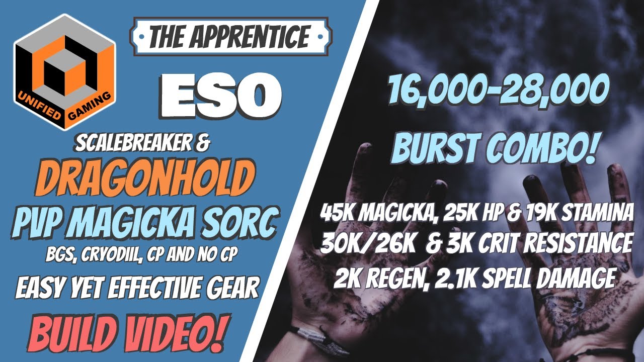 ESO Magicka Sorcerer PvP build & gameplay - 1 shot combo! | Elder Scrolls Online Dragonhold