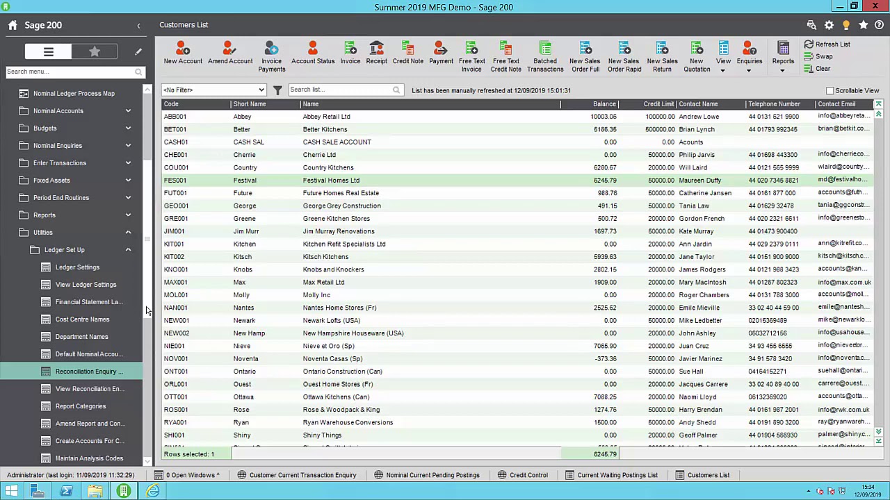 Sage 200 Cloud - Reconciliation Enquiry