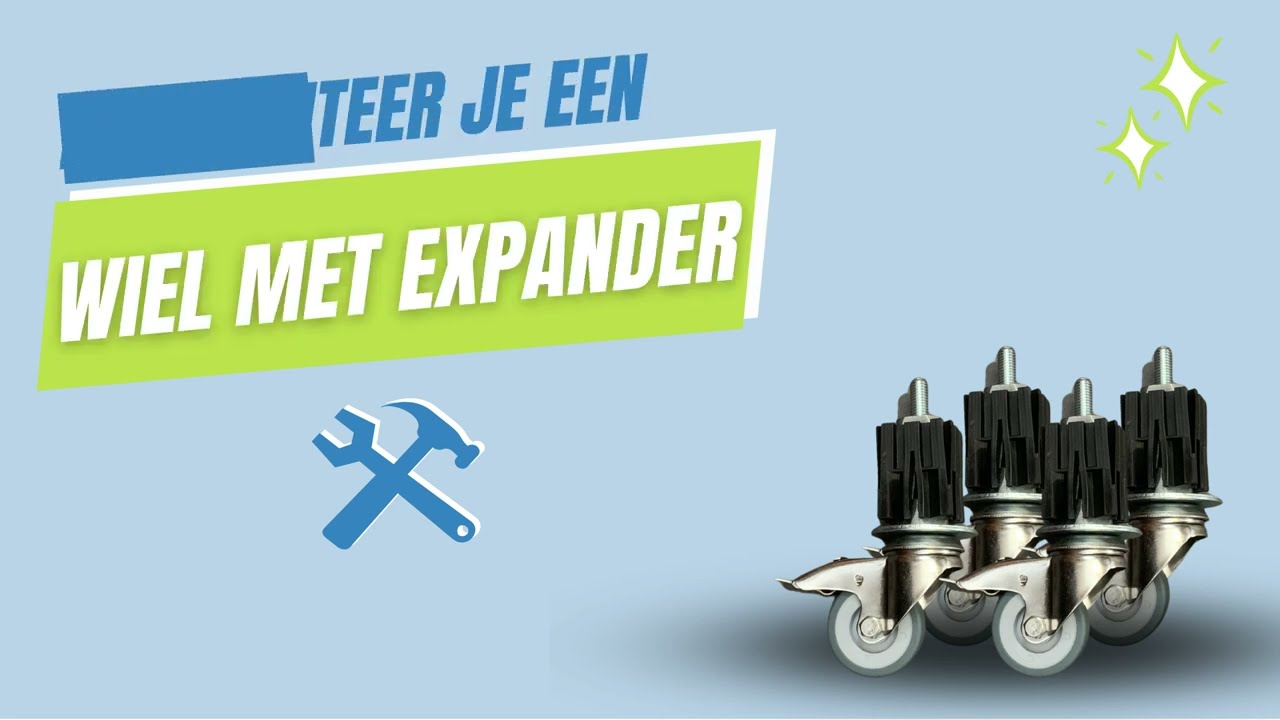 Monteren zwenkwiel met expander - Zwenkwielen & expanders in holle buizen