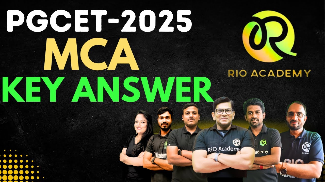 PGCET  MCA  - 2025  | key Answer | #pgcet2025