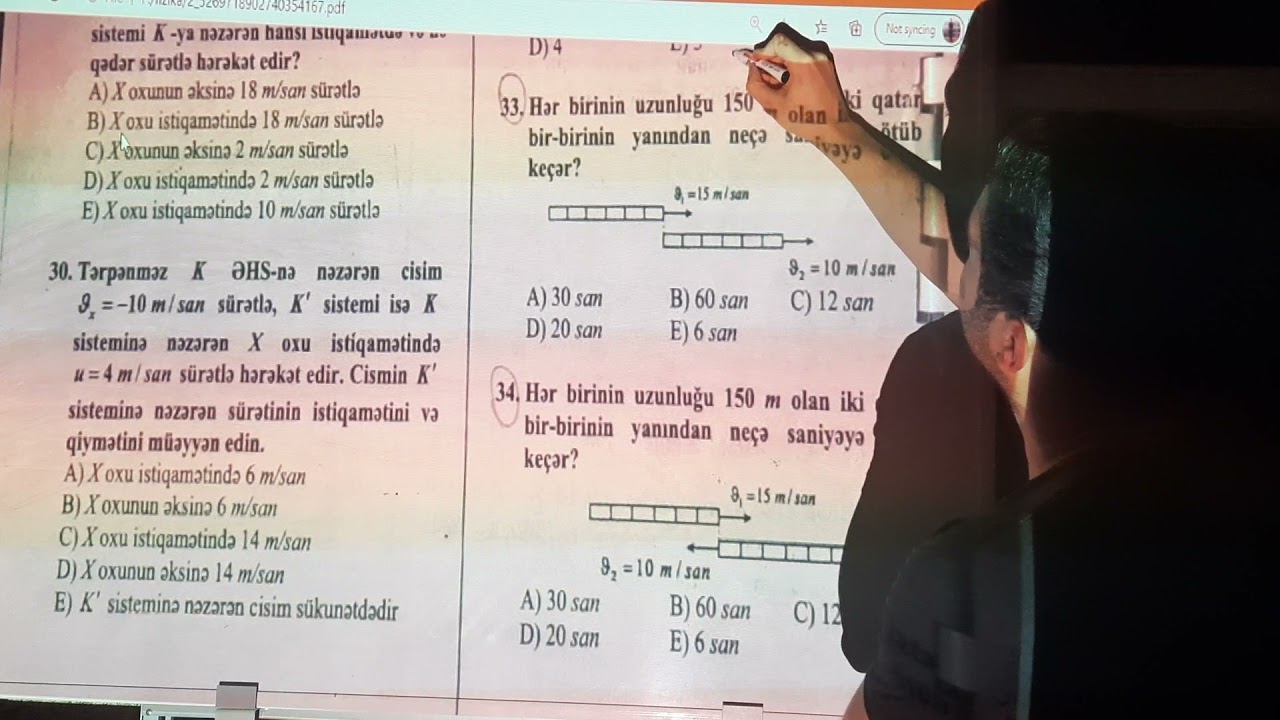 Kaspi düzxətli bərabərsürətli və dəyişənsürətli hərəkət test izahı(ardı)