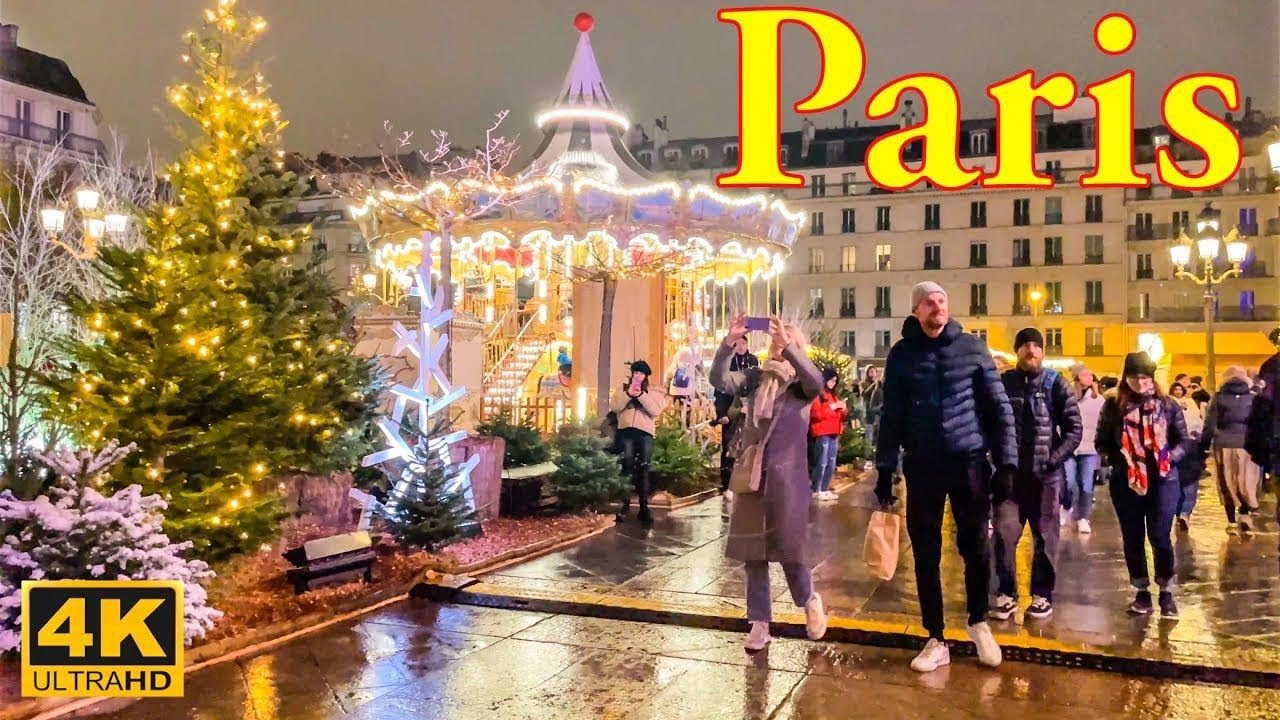 Paris France 🇲🇫 - Paris December 2023 🗼4K HDR Working Tour | Paris 4k | Paris Vlog travel Paris 4k