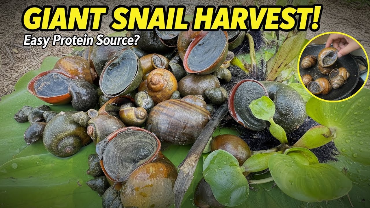 Giant Snail in Pond | Big Fish In this Pond | Best Cooking for dinner 